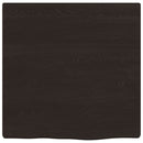 bordplade til badeværelse 40x40x(2-4) cm massivt træ mørkebrun