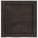 bordplade til badeværelse 40x40x(2-4) cm massivt træ mørkebrun