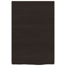 bordplade til badeværelse 40x60x(2-4) cm massivt træ mørkebrun