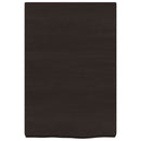bordplade til badeværelse 40x60x(2-6) cm massivt træ mørkebrun