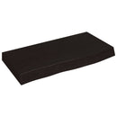 bordplade til badeværelse 60x30x(2-6) cm massivt træ mørkebrun