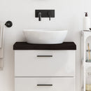 bordplade til badeværelse 60x30x(2-6) cm massivt træ mørkebrun