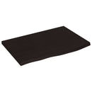 bordplade til badeværelse 60x40x2 cm massivt træ mørkebrun