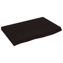 bordplade til badeværelse 60x40x(2-6) cm massivt træ mørkebrun