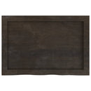 bordplade til badeværelse 60x40x(2-6) cm massivt træ mørkebrun