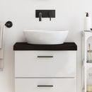 bordplade til badeværelse 60x40x(2-6) cm massivt træ mørkebrun