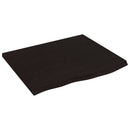 bordplade til badeværelse 60x50x2 cm massivt træ mørkebrun