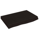 bordplade til badeværelse 60x50x(2-4) cm massivt træ mørkebrun