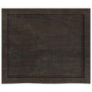 bordplade til badeværelse 60x50x(2-4) cm massivt træ mørkebrun
