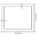 bordplade til badeværelse 60x50x(2-4) cm massivt træ mørkebrun