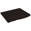 bordplade til badeværelse 60x60x(2-4) cm massivt træ mørkebrun