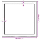 bordplade til badeværelse 60x60x(2-6) cm massivt træ mørkebrun