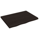 bordplade til badeværelse 80x60x(2-4) cm massivt træ mørkebrun