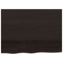 bordplade til badeværelse 80x60x(2-4) cm massivt træ mørkebrun