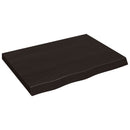 bordplade til badeværelse 80x60x(2-6) cm massivt træ mørkebrun