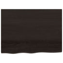 bordplade til badeværelse 80x60x(2-6) cm massivt træ mørkebrun