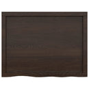 bordplade til badeværelse 80x60x(2-6) cm massivt træ mørkebrun