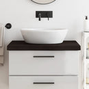 bordplade til badeværelse 80x60x(2-6) cm massivt træ mørkebrun