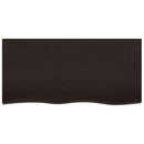 bordplade til badeværelse 100x50x(2-4) cm massivt træ mørkebrun