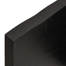 bordplade til badeværelse 100x50x(2-4) cm massivt træ mørkebrun