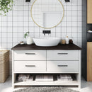 bordplade til badeværelse 100x50x(2-4) cm massivt træ mørkebrun