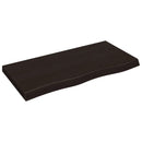 bordplade til badeværelse 100x50x(2-6) cm massivt træ mørkebrun