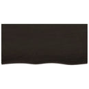 bordplade til badeværelse 100x50x(2-6) cm massivt træ mørkebrun
