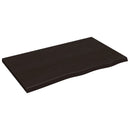 bordplade til badeværelse 100x60x(2-4) cm massivt træ mørkebrun