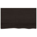 bordplade til badeværelse 100x60x(2-4) cm massivt træ mørkebrun