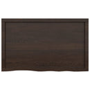 bordplade til badeværelse 100x60x(2-4) cm massivt træ mørkebrun