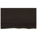 bordplade til badeværelse 100x60x(2-6) cm massivt træ mørkebrun