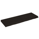bordplade til badeværelse 120x40x(2-6) cm massivt træ mørkebrun