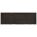 bordplade til badeværelse 120x40x(2-6) cm massivt træ mørkebrun