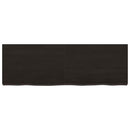 bordplade til badeværelse 120x40x(2-6) cm massivt træ mørkebrun