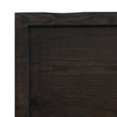 bordplade til badeværelse 120x40x(2-6) cm massivt træ mørkebrun