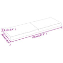 bordplade til badeværelse 120x40x(2-6) cm massivt træ mørkebrun