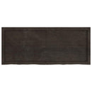 bordplade til badeværelse 120x50x(2-4) cm massivt træ mørkebrun