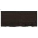 bordplade til badeværelse 120x50x(2-4) cm massivt træ mørkebrun