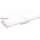 bordplade til badeværelse 120x50x(2-4) cm massivt træ mørkebrun