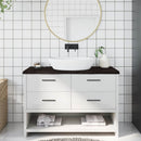 bordplade til badeværelse 120x50x(2-4) cm massivt træ mørkebrun