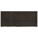 bordplade til badeværelse 120x50x(2-6) cm massivt træ mørkebrun