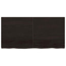 bordplade til badeværelse 120x60x(2-4) cm massivt træ mørkebrun