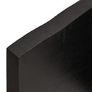 bordplade til badeværelse 120x60x(2-4) cm massivt træ mørkebrun