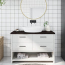 bordplade til badeværelse 120x60x(2-4) cm massivt træ mørkebrun