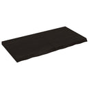 bordplade til badeværelse 120x60x(2-6) cm massivt træ mørkebrun