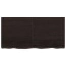 bordplade til badeværelse 120x60x(2-6) cm massivt træ mørkebrun