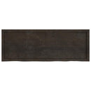 bordplade til badeværelse 140x50x(2-4) cm massivt træ mørkebrun