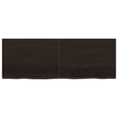 bordplade til badeværelse 140x50x(2-4) cm massivt træ mørkebrun