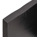 bordplade til badeværelse 140x50x(2-4) cm massivt træ mørkebrun