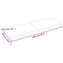 bordplade til badeværelse 140x50x(2-4) cm massivt træ mørkebrun